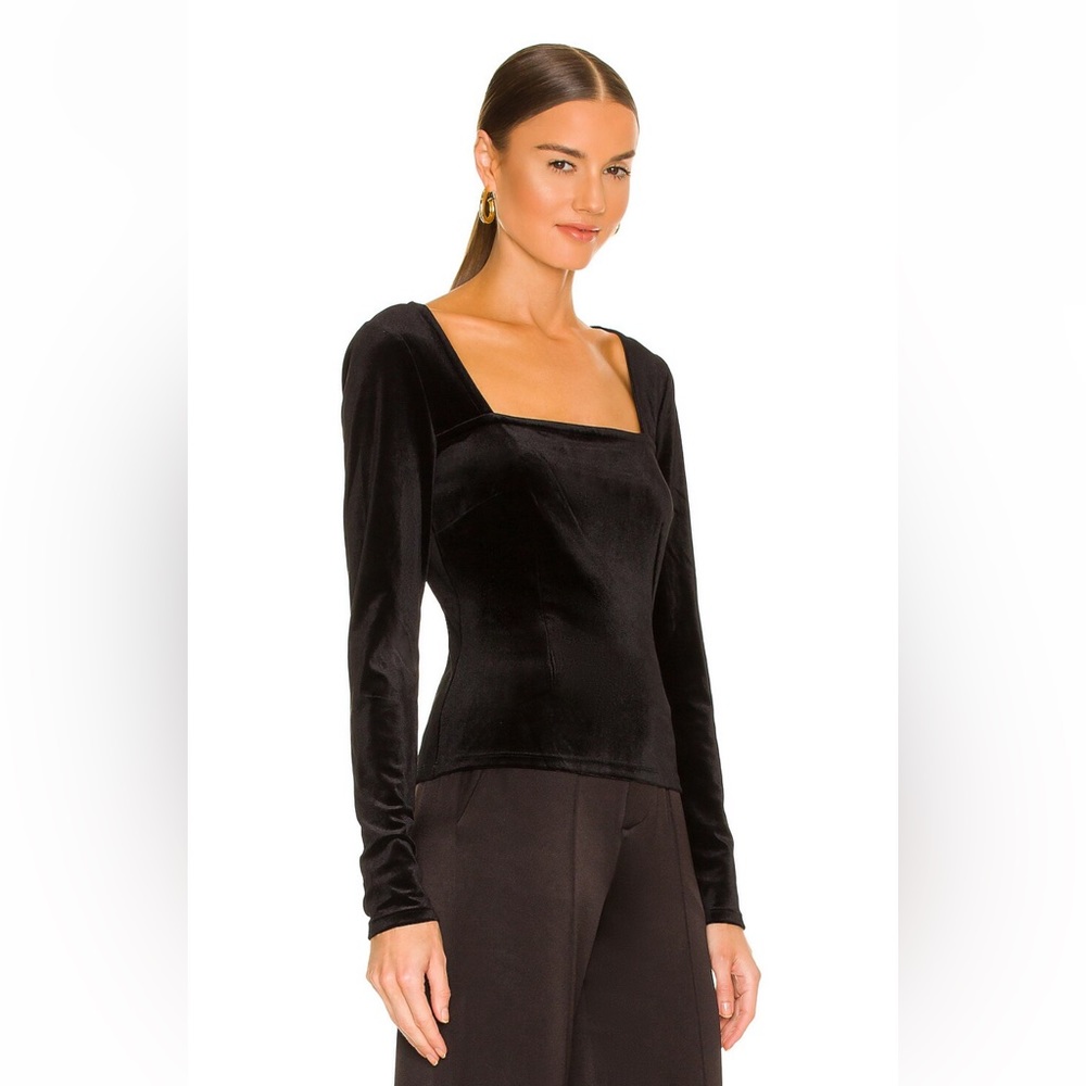 Revolve N:PHILANTHROPY Armida Top - Black Velvet Long Sleeve - M